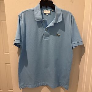 Lacoste Polo Pique Shirt Blue Classic Fit Size Medium
